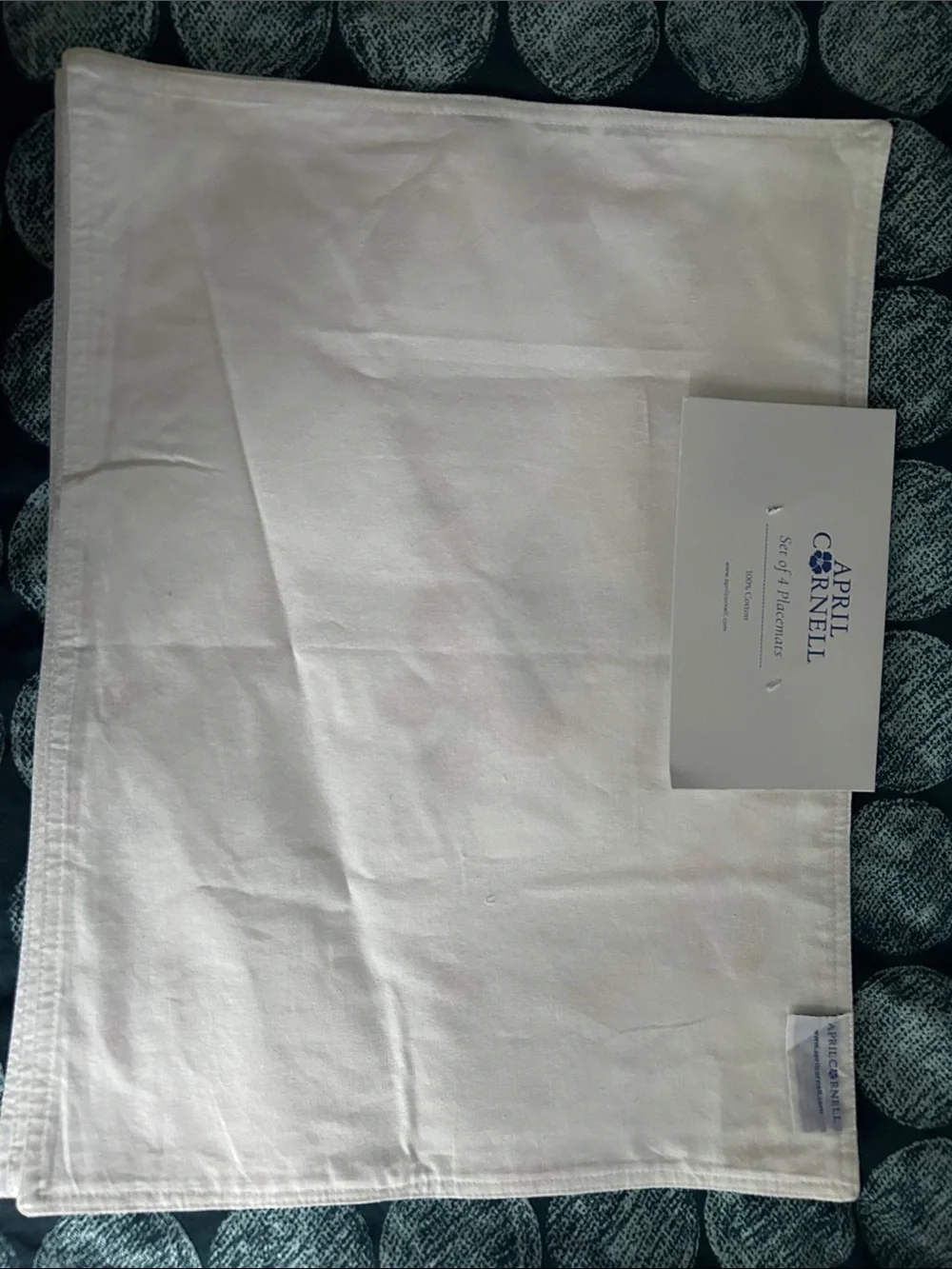 April Cornell Linens Set of 4 Placemats Strawberry Motif NWT 100% Cotton